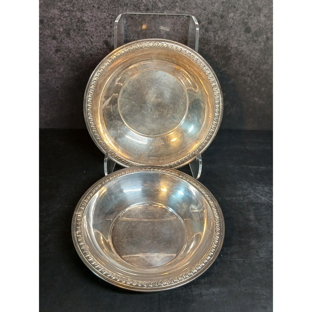 Vintage Herald Silverplate Nut Bowls Set of 2 Small Bonbon Serving Dishes